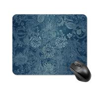 Blue Floral Lace Square Mouse Pad Portable Computer Mousepad with Non-Slip Rubber Base 20 * 25cm Ultra-Thin Gaming Mouse Mat for Computer Laptop Office Desk Accessories