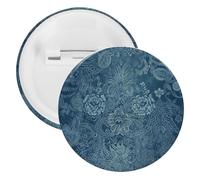 Blue Floral Lace Tinplate Badge Personalized Round Brooch Large Craft Button Suitable for Teachers, Nurses, Doctors, Staff, Party Gift Accessories, 5PCS, Plastic, plastics