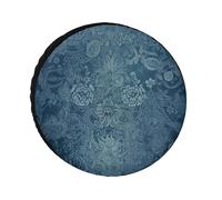 Blue Floral Lace Tire Covers Waterproof Anti UV Tire Cover 30inch Single Axle Wheel Covers for RV Truck SUV Trailer Universal for All Seasons