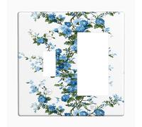 Blue Floral Light Switch Cover Plates/Outlet Covers, Charming Spring Blooms for Home Decor, Thermoplastic Wall Plates, Standard Size Toggle Rocker