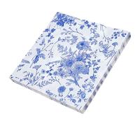 Blue Floral Paper Napkins Decorative Vintage Tableware 100pcs | Elegant Porcelain Pattern, Smooth Soft Texture, Stylish Tabletop Accent for Pastries, Snacks, Hosts and Craft Enthusiasts
