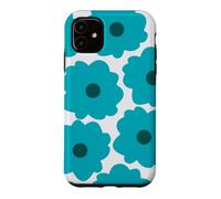 Blue Floral Pattern, 70s retro, Scandinavian Design, Summer Case for iPhone 11