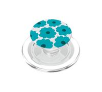 Blue Floral Pattern, 70s retro, Scandinavian Design, Summer PopSockets PopGrip for MagSafe