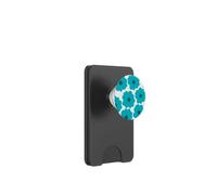 Blue Floral Pattern, 70s retro, Scandinavian Design, Summer PopSockets PopWallet for MagSafe