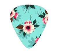 Blue Floral Roses Guitar Picks Gift Set - 12 Smooth Durable Plectrums For Acoustic, Electric & Bass Guitar, Perfect Present For Guitar Lovers & Musicians