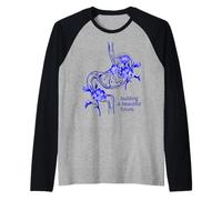 Blue Floral Stomach Design - Building a Beautiful Future Raglan Baseball Tee