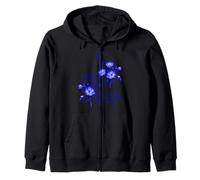 Blue Floral Stomach Design - Building a Beautiful Future Zip Hoodie