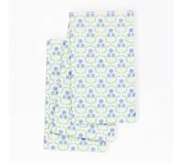 Blue Floral Trellis Paper Guest Towels (20-Pack, 4.5 x 9 Inches) - Premium 3-Ply Rectangular Dinner Napkins with Botanical Block Print Pattern - Decorative Bathroom Hand Towels, Spring Tableware