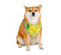 Blue Floral with Butterflies Pattern Dog Bandanas, Comfortable Cotton Triangle Bibs Scarfs for Dogs Or Cats, Cute Pet Kerchief for Small Medium Large Dogs-Medium