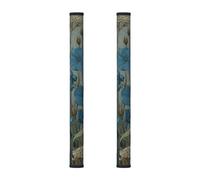 Blue Flower 2Pcs Refrigerator Door Handle Covers, Wildflower Kitchen Appliance Handle Cover for Fridge Microwave Stove Oven Dishwasher Decor
