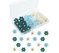 Blue Flower Drawing Pins,30 Pcs Cute Decorative Push Pins for Notice Board/Cork Board Flower Thumb Tacks for Wall Photos,Posters,Offices Schools Supplies