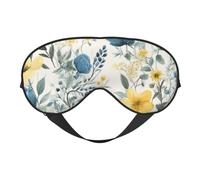 Blue Flower Floral Pattern Roses Printing Sleep Mask for Women Men Double-Sided Print Soft Silk Eye Masks Eye Sleep Shade Cover