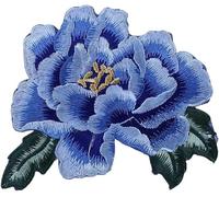 Blue Flower Iron on Patches - Embroidery Lace Flower Applique Sew On Patches, Arts, Craft Rose Patch Badge Embroidered Floral Applique Decorative for Clothing Jackets, Backpacks, Jeans