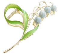 Blue Flower Metal Hair Clips, Large Hair Clip for Thick Hair, Thin Hair, Non-Slip Golden Hair Claws, Women, Girls, Gardenia Lilies