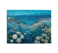 Blue Flower Sea Horizontal Wooden Puzzle 500 Pcs Develop Hands-on Skills for Relax and Parent-Child Interaction