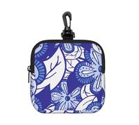 Blue Flower, Square Zipper Storage Bag, Neoprene Coin Purse, Small Wallets, Change Pouch, Change Purse