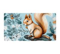 Blue Flower Squirrel-1484 Kitchen Mat,Cushioned Waterproof Kitchen Rug, Non Slip Comfort Kitchen Rug for Kitchen Decor Sink Office,15.7"x29.5"in