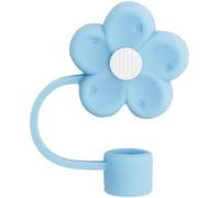 Blue Flower Straw Cover for Stanley 40&30 Oz Cup, 10mm Silicone Straw Covers Cap for Stanley Cup Accessories, Cute Straw Topper for Tumblers, Straw Cap Stopper for Reusable Straws Tip Lids,Straws