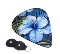 Blue Flower Tropical Guitar Plectrums, 6 Guitar Plectrums, Double Sided Printing, For Acoustic Guitar, Bass, Ukulele, Electric Guitar (0.46 Mm 0.71 Mm 0.96 Mm)
