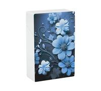 Blue Flowers Cigarette Case - Waterproof & Crush Proof Cigarette Holder Case for 20 King Size Cigarettes, Portable Pocket Size Travel Box for Men & Women