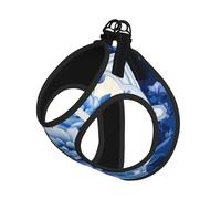 Blue Flowers Dog Harness - Equipped with Reflective Straps and Quick Release Buckles - Suitable for Small Cats and Dogs