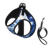 Blue Flowers Dog Harness - Equipped with Reflective Straps and Quick Release Buckles - Suitable for Small Cats and Dogs