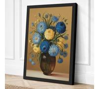 Blue Flowers in Bloom Canvas Wall Art Print 18x12 Inch (46 x 30 cm)