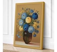 Blue Flowers in Bloom Canvas Wall Art Print 24x16 Inch (61 x 41 cm)