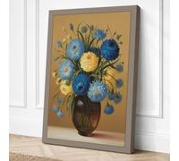 Blue Flowers in Bloom Canvas Wall Art Print 24x16 Inch (61 x 41 cm)
