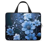 Blue Flowers Laptop Bag Durable Laptop Sleeve Water-Resistant Notebook Bag for Computer Or Tablet