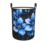 Blue Flowers Laundry Basket Hamper Kids Storage Basket Toy Organizer Bin For Bedroom, Bathroom, College Dorms, Boys And Girls