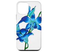 Blue Flowers Orchid Flowers in Vintage Art Floral Style Case for iPhone 12 mini