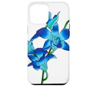 Blue Flowers Orchid Flowers in Vintage Art Floral Style Case for iPhone 12 Pro Max