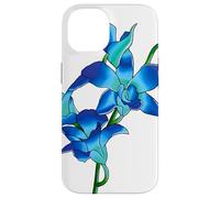 Blue Flowers Orchid Flowers in Vintage Art Floral Style Case for iPhone 14