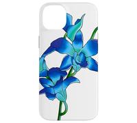 Blue Flowers Orchid Flowers in Vintage Art Floral Style Case for iPhone 14 Plus