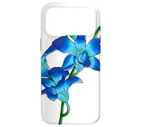 Blue Flowers Orchid Flowers in Vintage Art Floral Style Case for iPhone 17 Pro Max