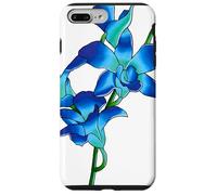 Blue Flowers Orchid Flowers in Vintage Art Floral Style Case for iPhone 7 Plus/8 Plus
