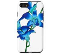 Blue Flowers Orchid Flowers in Vintage Art Floral Style Case for iPhone SE (2020) / 7/8