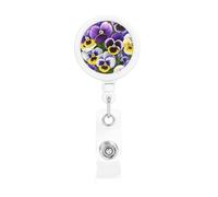 Blue Flowers Print Retractable Badge Holder, Cute Nursing Badge Reel, Badge Clip Id Card Holders