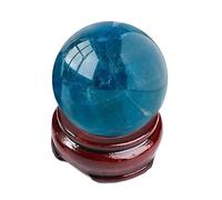Blue Fluorite Crystal Ball Gemstone Sphere Ornaments for Balancing Feng Shui Aura Home and Office Decoration,50-60mm Gemstone Stone