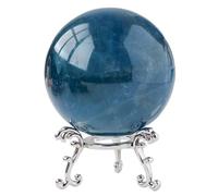 Blue Fluorite Crystal Ball with Stand for,Fortune Teller,Feng Shui, Scrying,Magic,Home Decor,Halloween,Large Quartz Orb Prop Sphere,60~70mm
