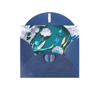 Blue fly Dragonfly Greeting Card With Envelope, Birthday Card, Christmas Card, Invitation Card, 3 Colors