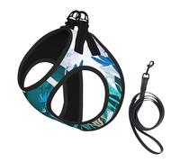 Blue Fly Dragonfly Print Pet Supplies Adjustable Step-In Flex Breathable Mesh Dog Harness For Small Medium Dogs, S-L