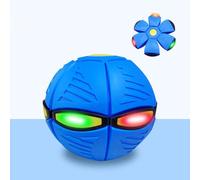 (Blue) Flying Ball UFO Throw Disc Outdoor Kids Flying UFO 3 LED Light Toy