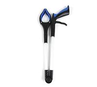 Blue Foldable Long Reacher Grabber - Non-Slip Helping Hand Tool for Elderly, Pregnant Women & Wheelchair Users
