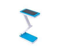 (Blue) Foldable Solar Powered Night Light 4500K-6000K 26 LED Bedside Desk Lamp 2 Gears Solar Desk Light USB Charging Eye Protection