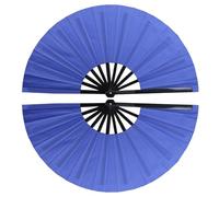 Blue Folding Hand Rave Fan,2 Pack Cosplay Fan Costume Accessory,Popping Clack Fans for Line Dancing,Boots on The Ground Large Folding Clap Clacking Handheld Fans Make Sound,Concert Performance Party