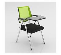 Blue Folding Student Desk Chair with Lumbar Support Mesh Office Chair with Tablet Arm & Writing Board Ideal for School Home Office & Study Sessions