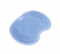Blue Foot Scrubber for Shower Wall - Silicone Non-Slip Foot Cleaning Mat with Suction Cups, Hands-Free Foot Exfoliator & Back/Feet Massager Pad for Bathroom Shower or Bath