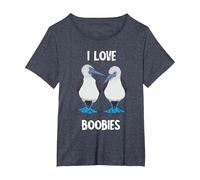 Blue Footed Boobies Boobies Lovers Tropical Sea Bird T-Shirt, Women's Plus, Heather Blue, 2X